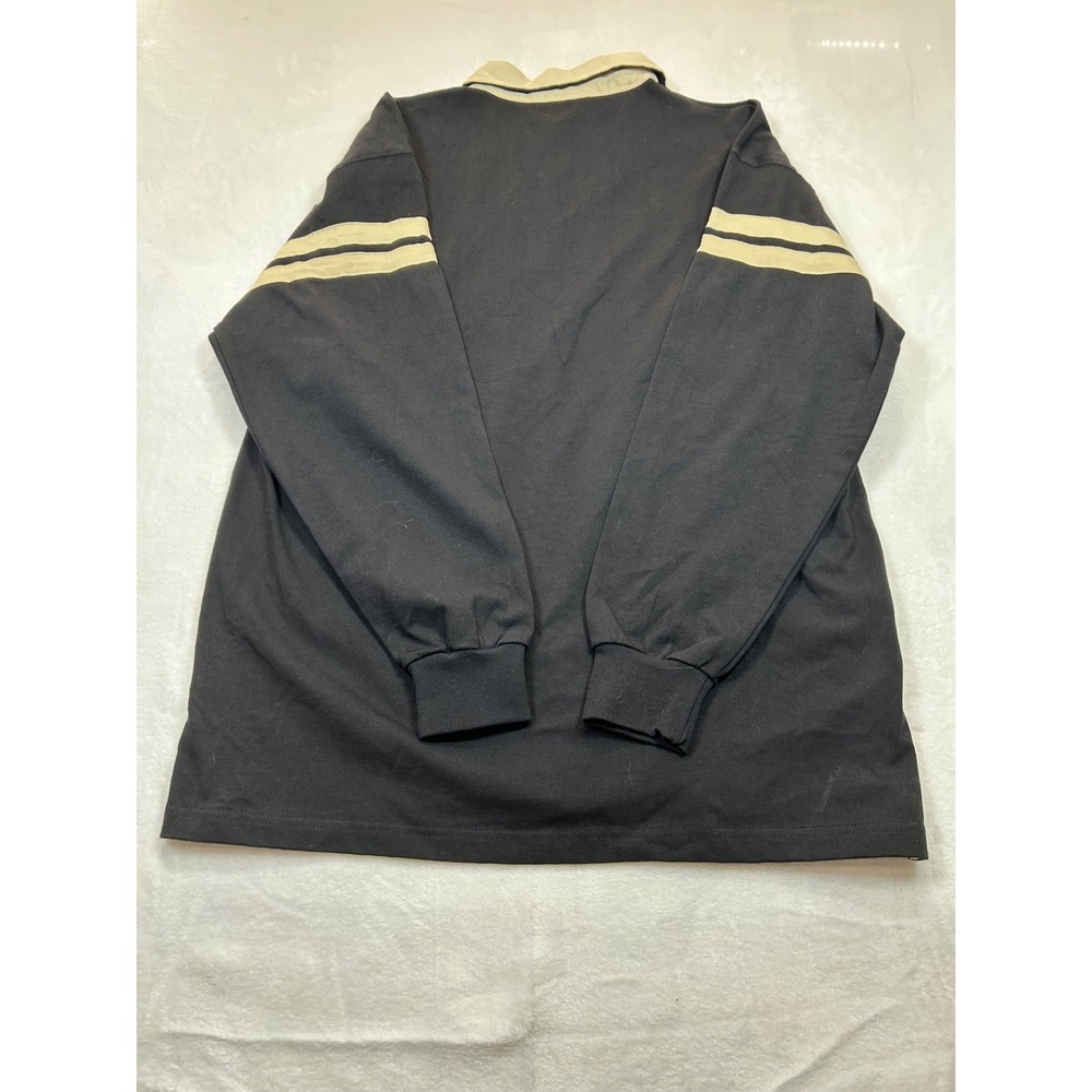 Guinness Mens Long Sleeve Rugby Shirt Black Gold Harp Logo Size L NWT - Picture 7 of 7